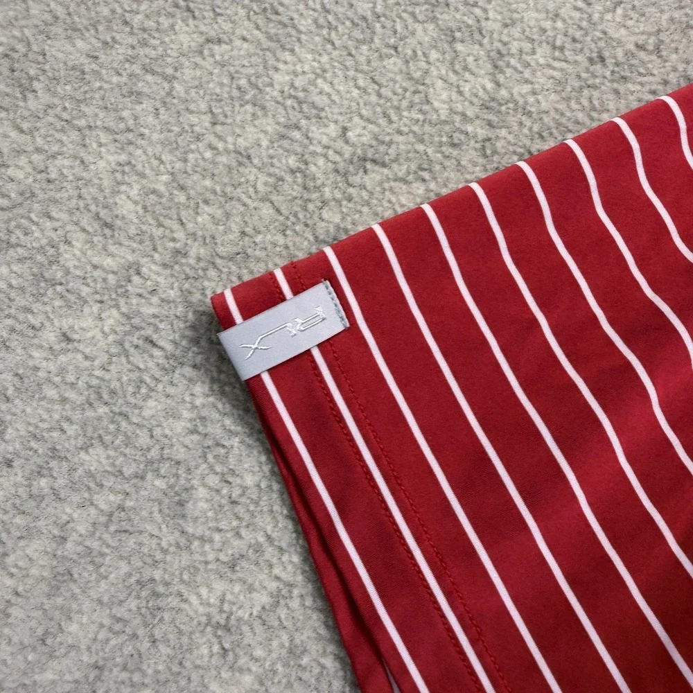 Ralph Lauren Mens Polo Shirt Red White Striped Classic Fit Golf Performance XL
